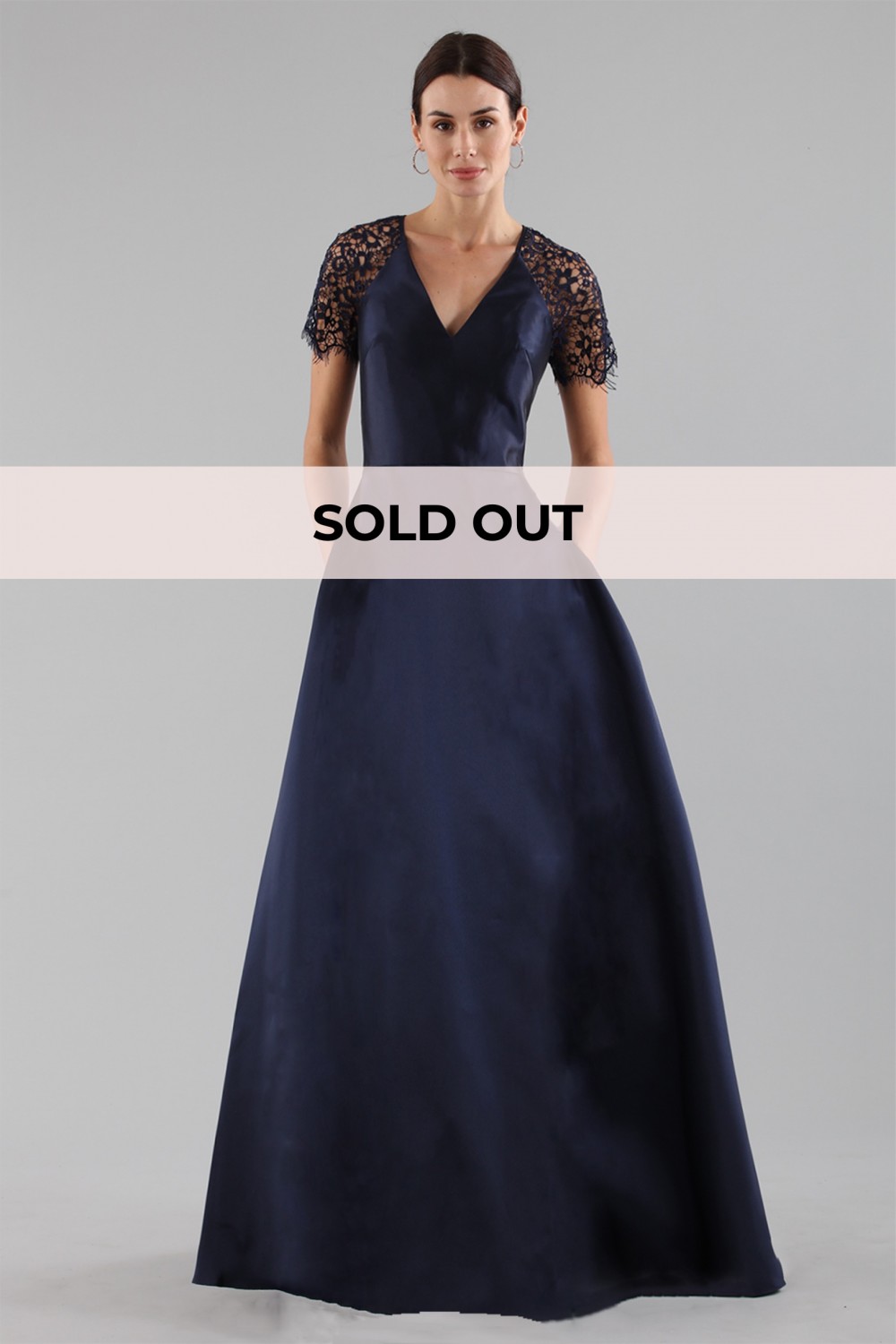 Blue dress with a back teardrop neckline