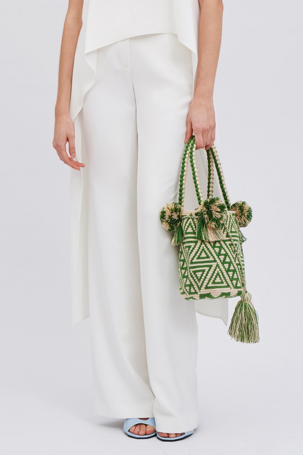 White straight trousers