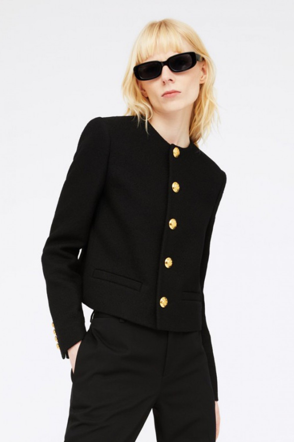 Jacket with golden buttons