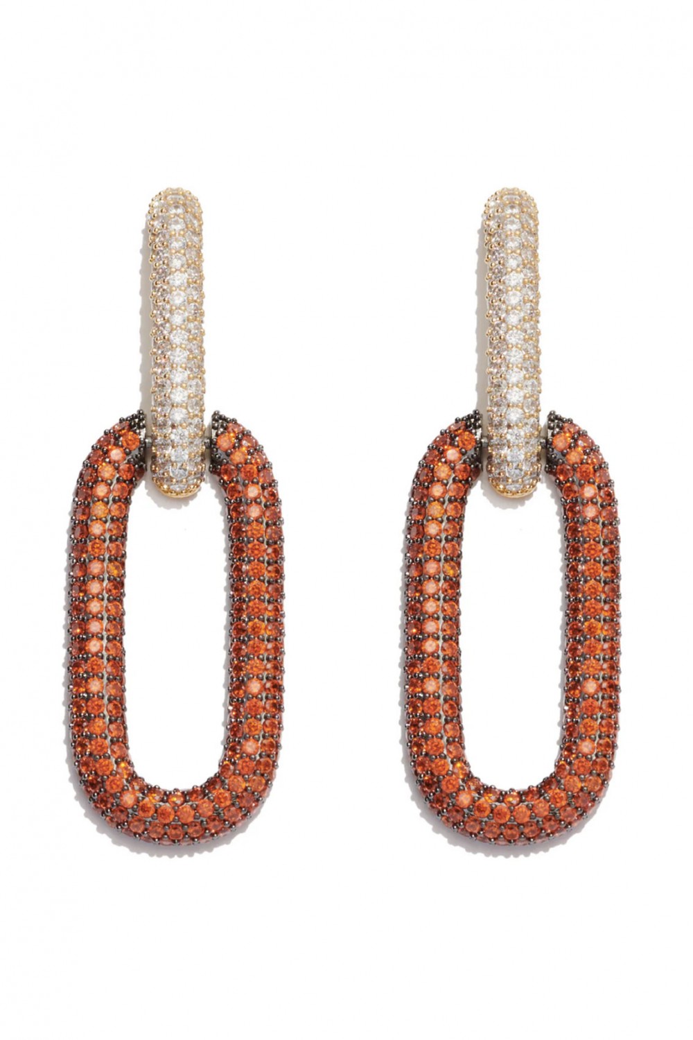 Orange oval earrings