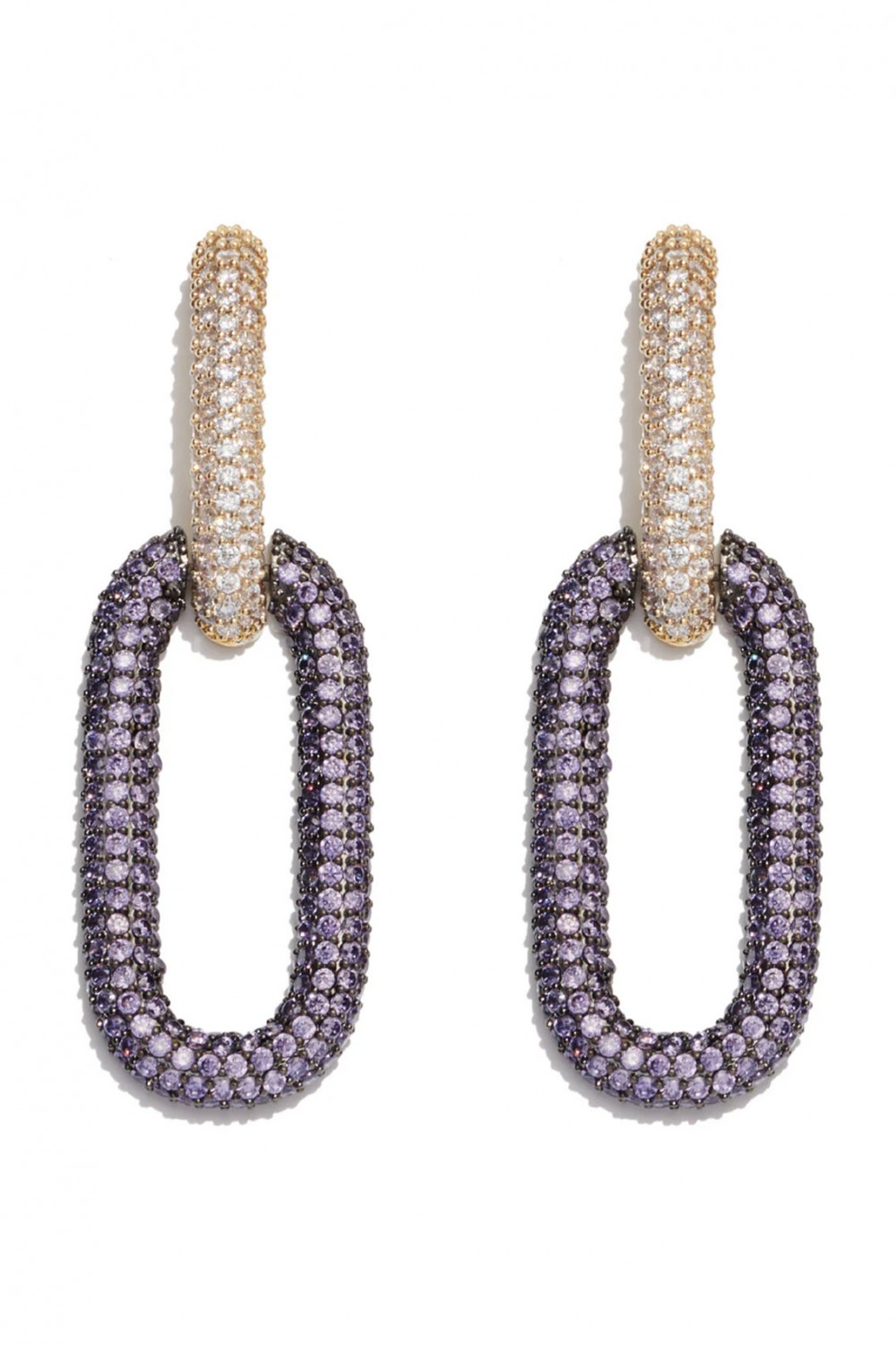 Purple oval earrings