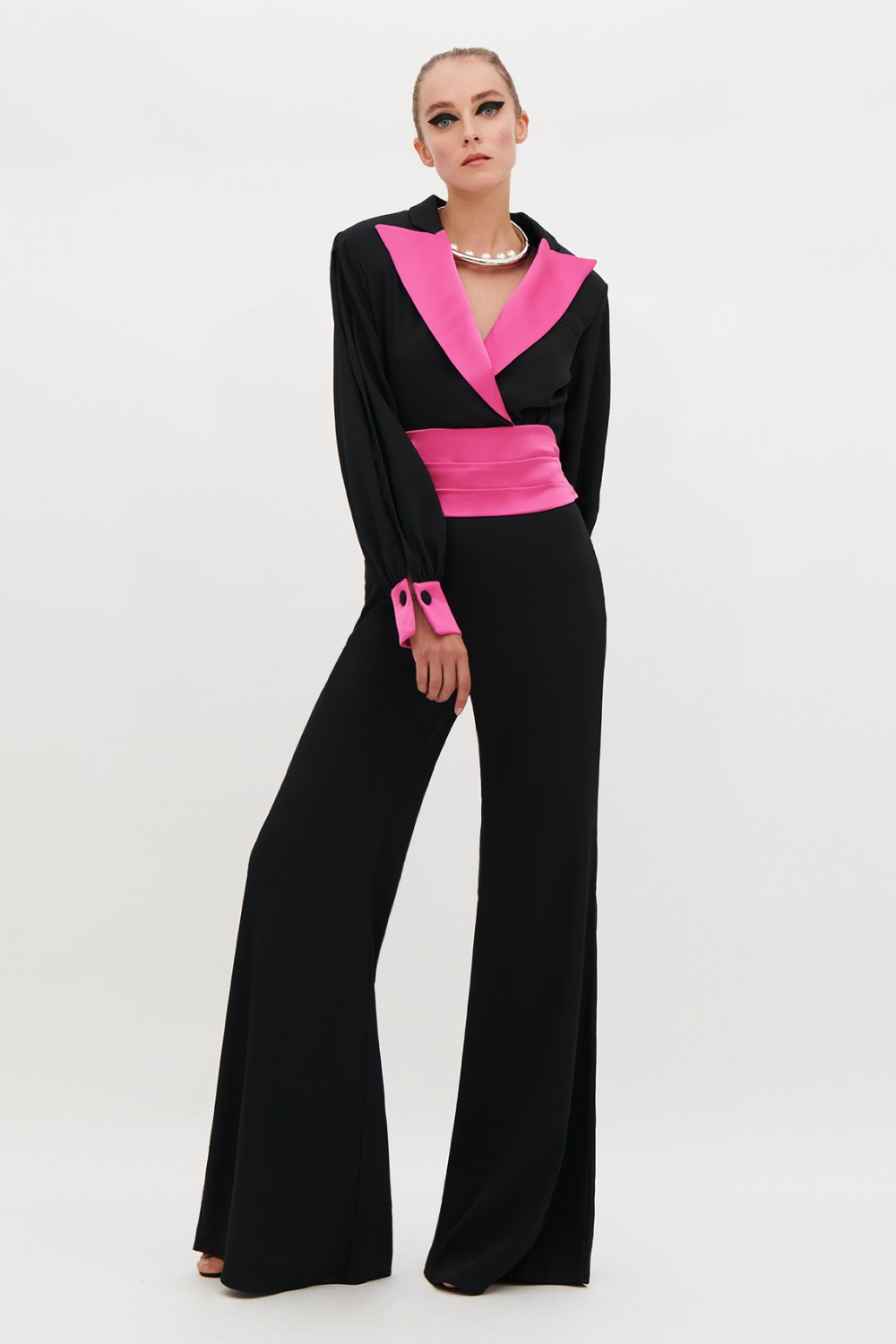 Jumpsuit with fuchsia details 