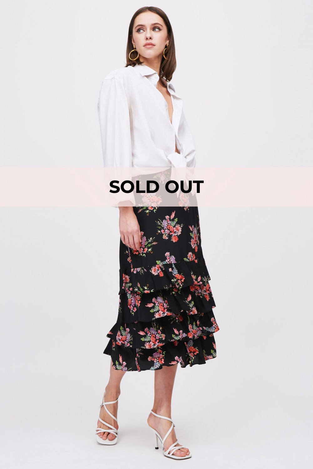 Floral skirt with slit