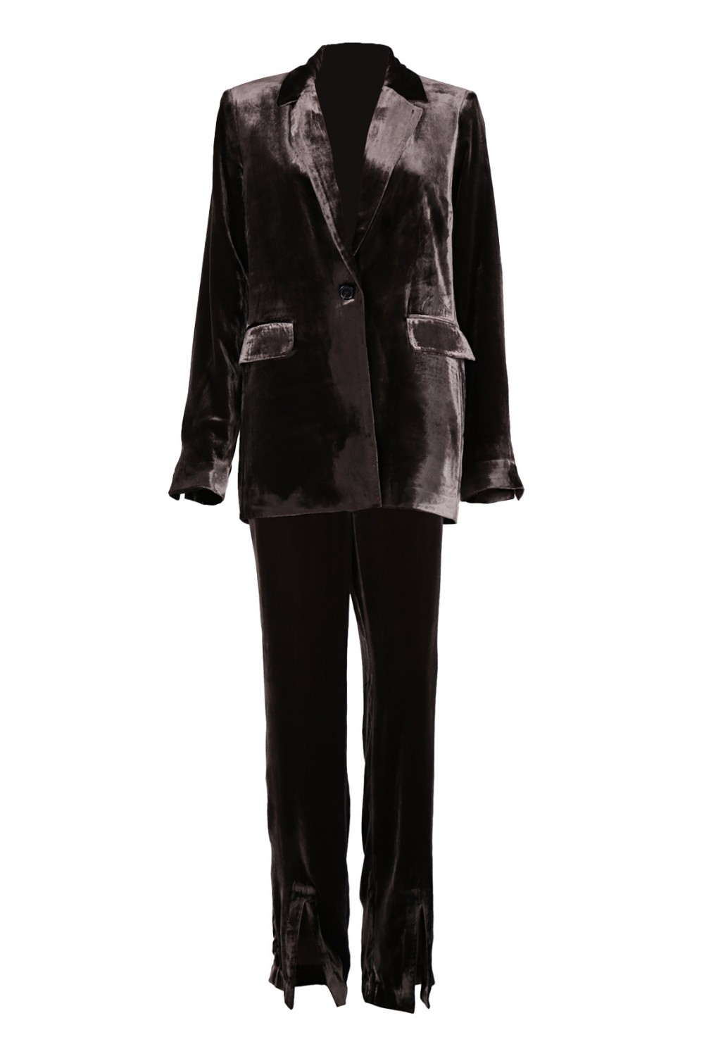 Brown velvet suit