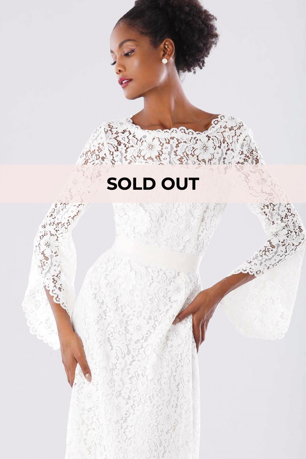 Blue lace dress with long sleeves
