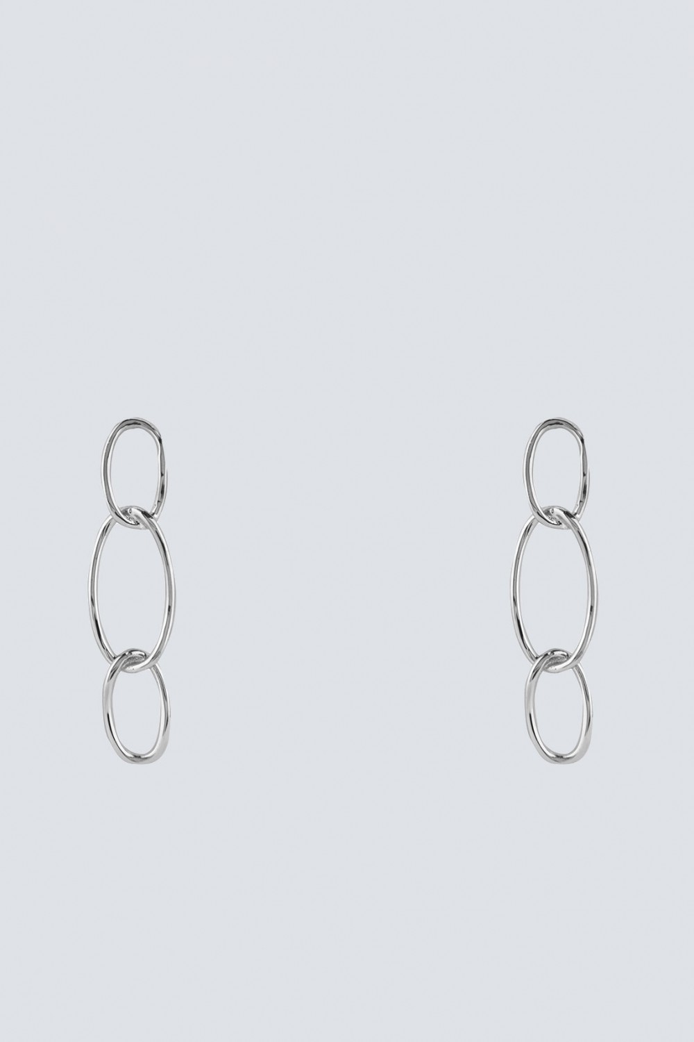 Silver earrings with oval pendants