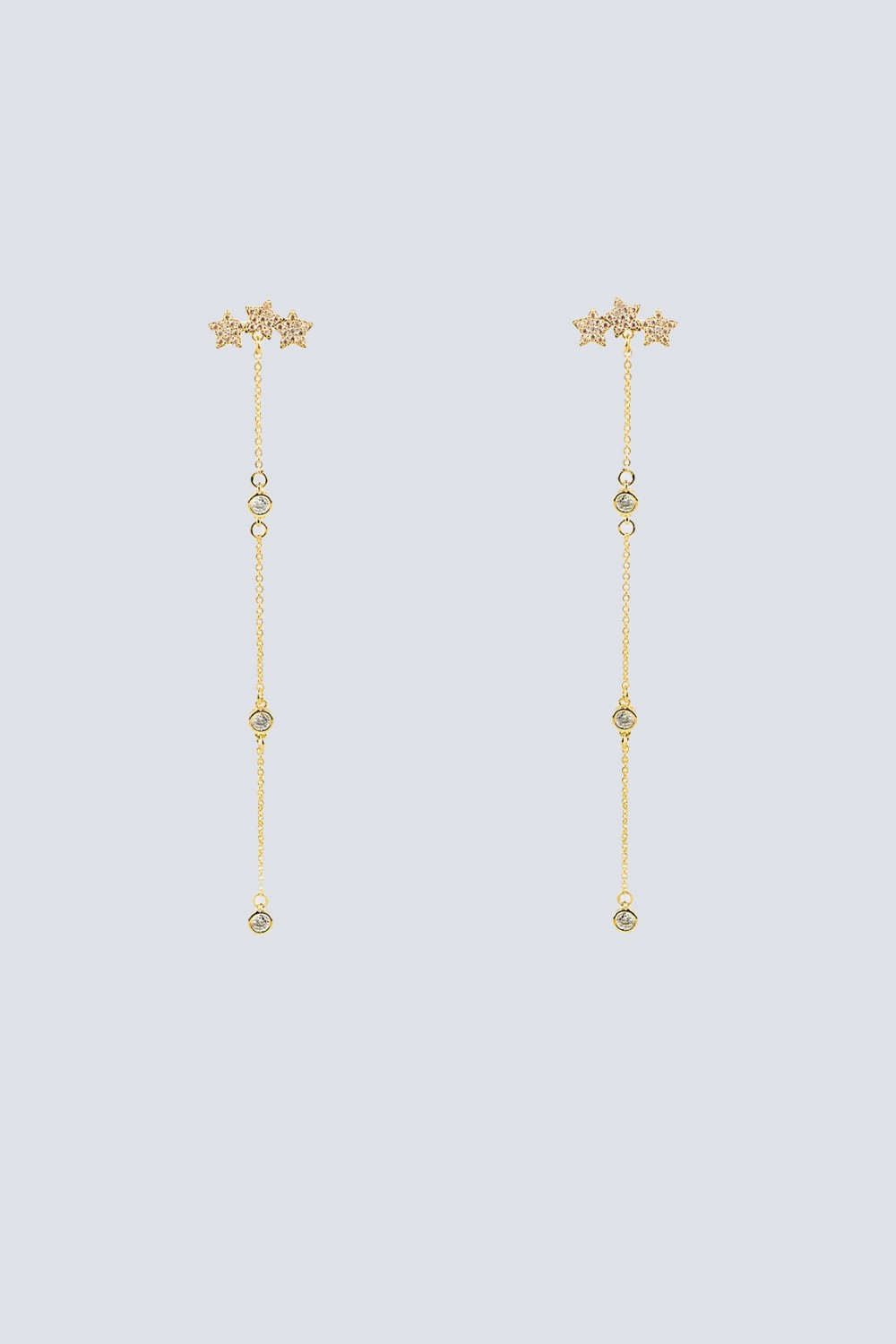 Long gold pendants with stars