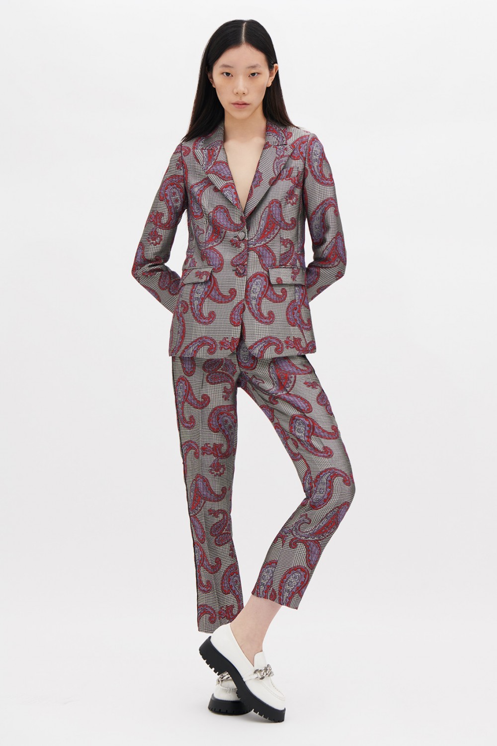 Suit and jacket with python pattern