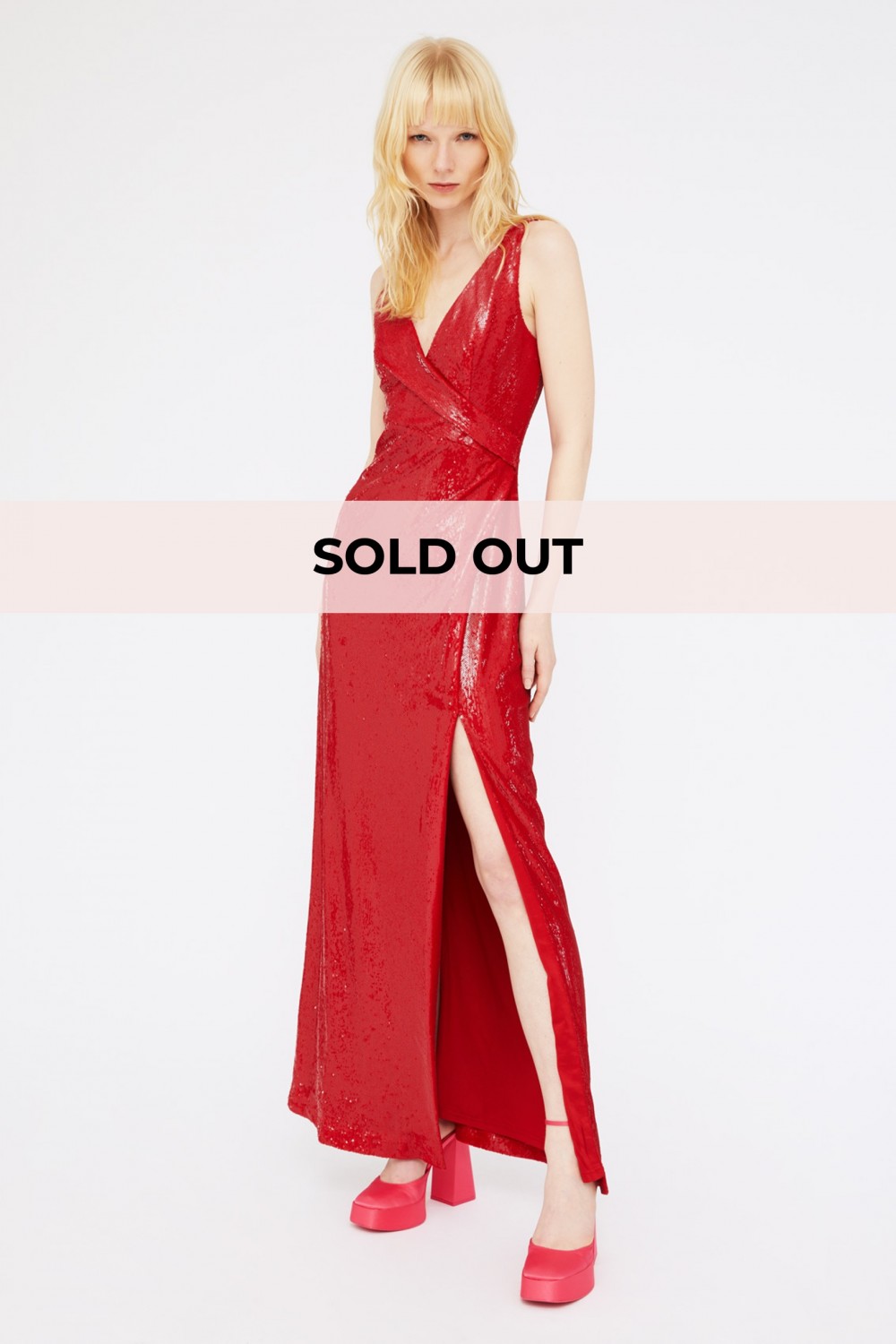 Long red dress