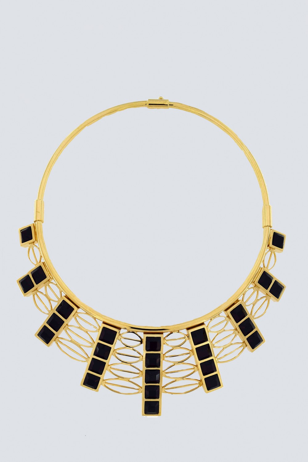 Necklace with gold and black Swarovski