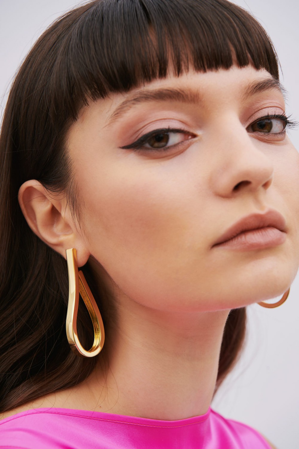 Drop earrings in yellow gold-plated
