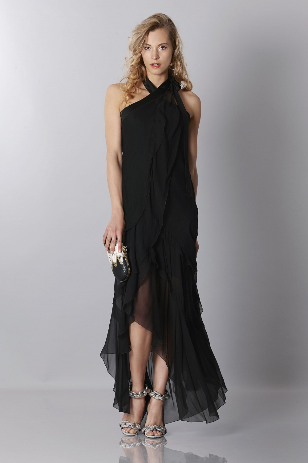 Black chiffon dress