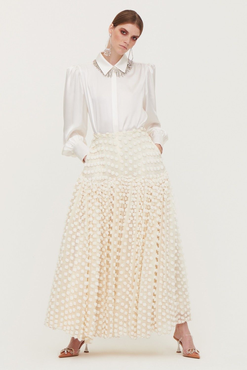 Pop-corn white skirt