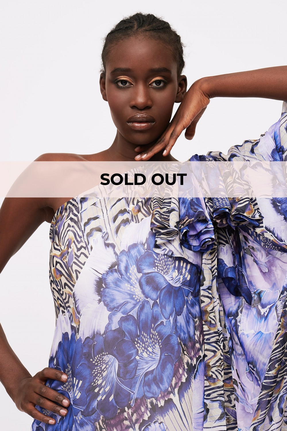 Liana print one-shoulder dress
