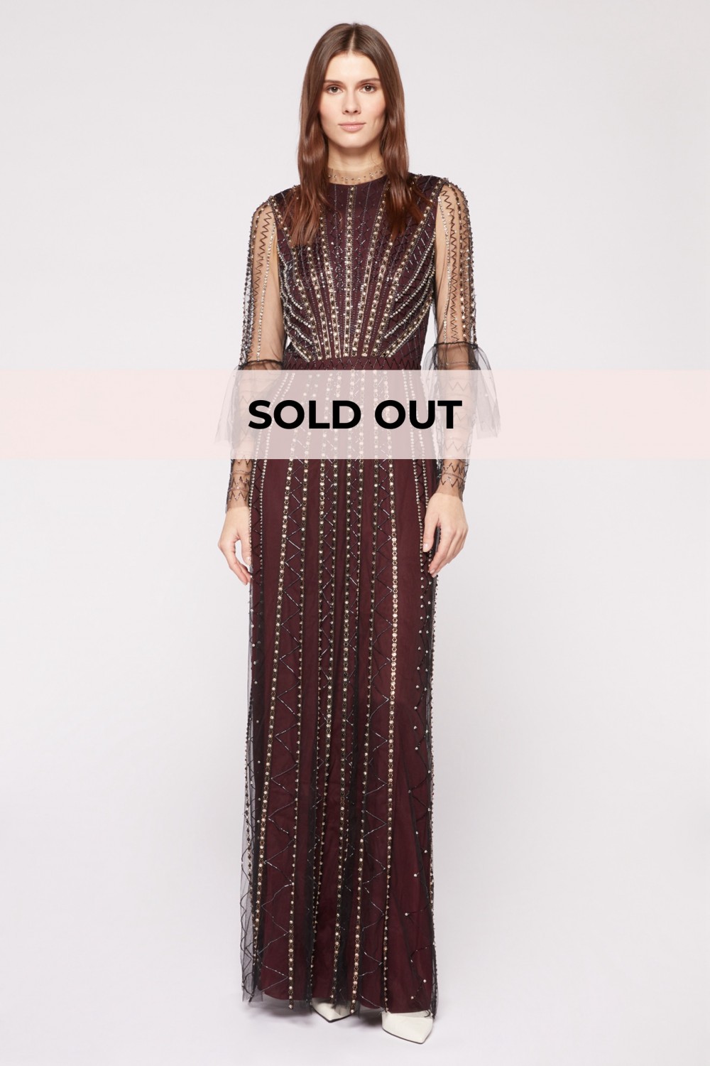 Long dress with applications