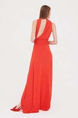 Drexcode - Silk red dress with slit - Vionnet - Rent - 3