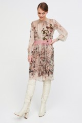 Drexcode - Silk chiffon dress with floral pattern  - Alberta Ferretti - Sale - 2