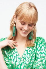 Drexcode - Earrings in gold and green rope - Rosantica - Rent - 1