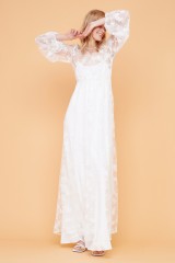 Drexcode - Long floral tulle dress with long sleeves, - ML - Monique Lhuillier - Rent - 3