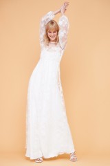 Drexcode - Long floral tulle dress with long sleeves, - ML - Monique Lhuillier - Rent - 4