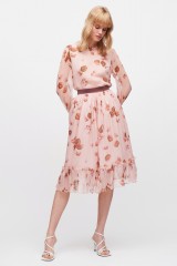 Drexcode - Pink dress with floral pattern and rouches - Luisa Beccaria - Rent - 1