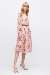 Drexcode - Pink dress with floral pattern and rouches - Luisa Beccaria - Rent - 2