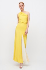 Drexcode -  Yellow one-shoulder dress with front train - Vionnet - Rent - 2