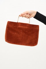 Drexcode - Orange velvet handbag - Anna Cecere - Rent - 2