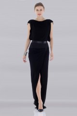Drexcode - Long dress with leather insert - Vionnet - Sale - 1