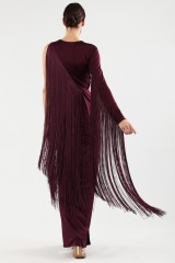 Drexcode - Fringed single-shoulder dress in burungy color  - Emilio Pucci - Rent - 2