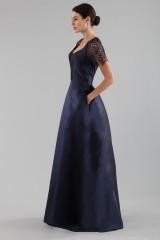 Drexcode - Blue dress with a back teardrop neckline - ML - Monique Lhuillier - Rent - 3