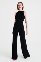 Drexcode - Jumpsuit nera in crepes con rouches - Kathy Heyndels - Sale - 2