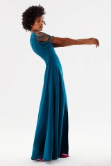 Drexcode - Dark teal dress with applications - Kathy Heyndels - Rent - 2
