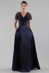 Drexcode - Blue dress with a back teardrop neckline - ML - Monique Lhuillier - Rent - 4