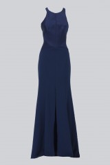 Drexcode - Blue dress with structured top - Halston - Sale - 6