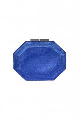 Drexcode - Octagonal clutch with electric blue microswarovski, - Anna Cecere - Sale - 2