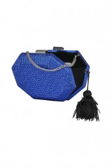 Drexcode - Octagonal clutch with electric blue microswarovski, - Anna Cecere - Rent - 4