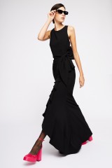 Drexcode - Black dress with ruffles - Badgley Mischka - Rent - 1