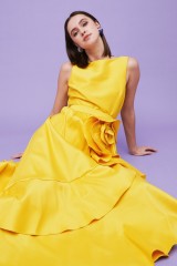 Drexcode - Yellow ruffled dress - Badgley Mischka - Sale - 4