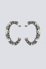 Drexcode - Metal and rhinestone hoop earrings - Sharra Pagano - Sale - 2