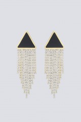 Drexcode - Triangle earrings in rhinestone and resin - Sharra Pagano - Sale - 2
