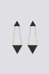 Drexcode - Triangle earrings in rhinestones and resin - Sharra Pagano - Sale - 2