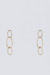 Drexcode - Golden oval chain drop earrings - Federica Tosi - Sale - 2