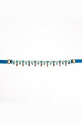 Drexcode - Blue velvet choker with multicolor crystals - Almarow - Rent - 4