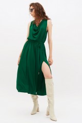 Drexcode - Green dress with slit - Halston - Rent - 2