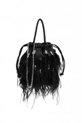 Drexcode - Black feather and rhinestone bag - The Goal Digger - Sale - 2
