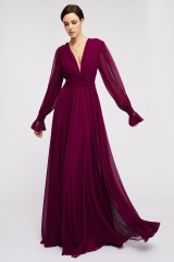 Drexcode - Burgundy long dress - Kathy Heyndels - Sale - 1