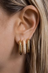 Drexcode - Golden oval earrings - Luv Aj - Sale - 3