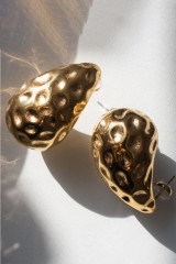 Drexcode - Golden hammered drop earrings - Luv Aj - Sale - 2