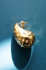 Drexcode - Golden hammered drop earrings - Luv Aj - Sale - 4
